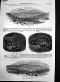 Old Antique Print Burra Burra Copper Mine South Australia Kooringa 1848 19th