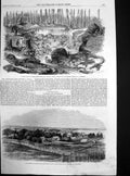 Original Old Antique Print Copper Mine Montreal Bathurst New Brunswick 1860