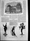 Antique Old Print New Baths Pump Room Hotel Bath Midsummer Nights Dream 1869