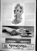 Antique Old Print Smart Afternoon Dress State Express Cigarettes Advert 1903