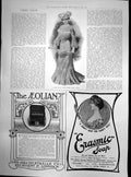 Old Antique Print Pale Blue Voile With Ecru Lace Erasmic Soap Advert 1903 20th