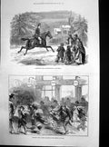 Original Old Antique Print Newsboys Latest Account Prince Wales Illness 1871