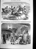 Antique Old Print Civil War America Herat Horsemen Damage Fort Sumter 1863 19th