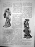 Original Old Antique Print White Cloth Coat New Spring Gown 1903 20th Century
