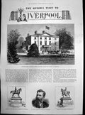 Antique Print Queens Visit Liverpool Newsham House David Radcliffemayor1886