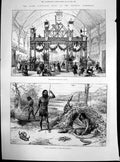 Antique Old Print South Australian Court Native Encampment Murray River 1886