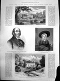 Antique Old Print Jubilee Year Queens Reign Kensington Palace Birthplace 1886