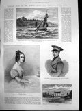 Antique Print Queens Early Life Princess Victoria West Cliff Ramsgate 1886 19th