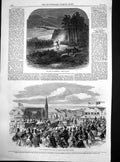 Antique Old Print Royal Marriage Festivities Christchurch Native Dance 1863