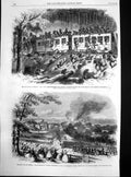 Original Old Antique Print Civil War America s Reoccupy Jackson 1863 Victorian