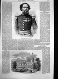 Antique Old Print New Pump Rooms Leamington General Rezet President Peru 1863