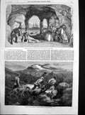 Old Print Frozen Deep Theatrical Tavistock House Bringing Home Deer 1857 19th