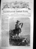 Old Antique Print Evening Hour Carl Haag Boy On Pipes Calling Goats 1857 19th