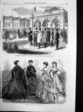 Antique Print French Emperor Exhibition Building Paris Fashions March 1867 19th