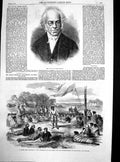 Antique Old Print Sir George Smart Maori Chief Superintendent Wellington1867
