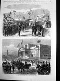 Antique Old Print Prince Princess Wales Liverpool Library Landing Stage 1865