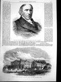 Antique Old Print Gunton Hall Norfolk Seat Lord Suffield Late M Dupin 1865 19th