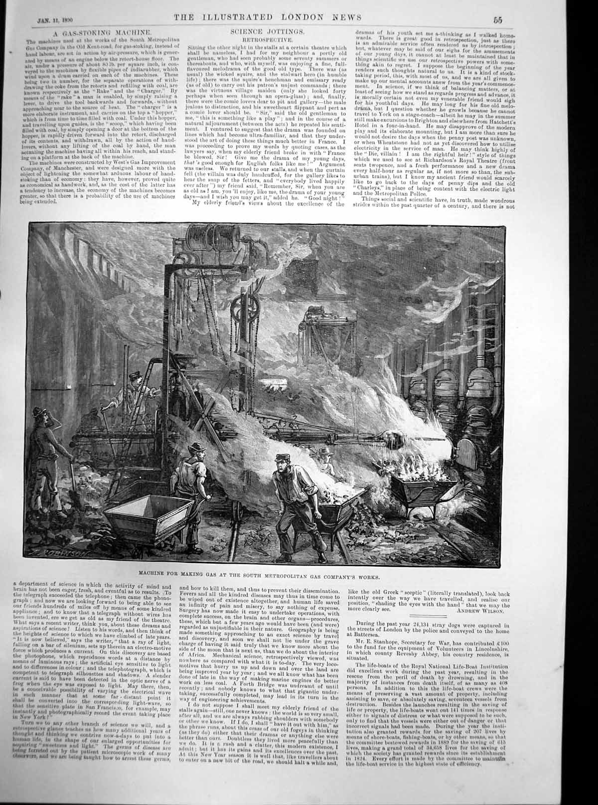 Original Old Antique Print Machine Make Gas Metropolitan Gas Company Works 1890