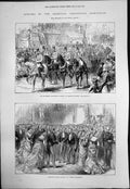 Antique Old Print Opening American Centennial Exhibition President Grant 1876