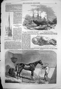 Antique Old Print King GNuggets Australia Indus Steamship Fire Blackwall 1852