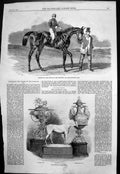 Old Antique Print Goodwood Race Plate Sweetsauce Winner Stewards Cup 1860 19th