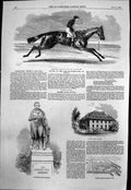 Original Old Antique Print Statue Robert Peel Preston Balmes House Hoxton 1852