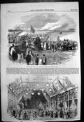 Antique Old Print He Majestys Birthday Grand Review Woolwich Ball Paris 1853