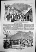 Antique Old Print Reception Queen Chester Station Reception Queen Bangor 1852