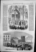 Antique Print Marriage Duke Brabant Archduchess Marie Austria Brussels 1853
