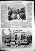 Antique Print Sublaco Papal States Naples Javanese Instruments Museum 1860 19th