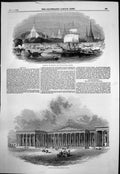 Antique Print New British Museum Rangoon Principal Port Birman Empire 1845 19th
