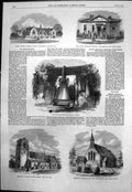 Antique Old Print Albert Memorial Hospital Church Burrangong New S Wales 1866