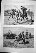 Old Print Military Police Encounter Hussars Dervishes Suakin Burmah 1889 19th