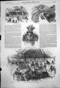 Antique Print Kandian Chief Court House Escape Prisoner Bridge Matele 1850 19th