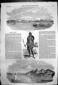 Original Old Antique Print Burmese Sier Rangoon Yenbenzeik Prome Irawaddy 1852