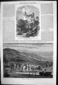 Old Antique Print Abergeldie Highland Residence Prince Wales Gardens 1864 19th