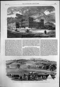 Old Print New Post Office Edinburgh Range 1St Surrey Rifles Peckham 1861