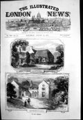 Antique Old Print Scott Centenary Lasswade Cottage Ashestiel Large House 1871