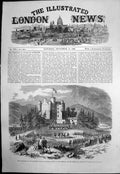 Antique Old Print Gathering Highland Clans Braemar Castle Prince Wales 1864