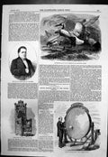 Old Print Distins Monster Drum Handel Festival Robert Hall Mp Leeds 1857 19th