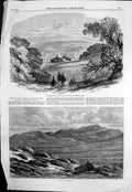 Old Antique Print Braemar Garden Invercauld Arms Lochnagar Scotland 1864 19th