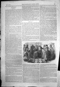 Original Old Antique Print Fred Hersworth Love Pride Group People Hallway 1851