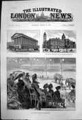 Old Antique Print Queen Olympia West Kensington Townhall Birmingham 1887 19th