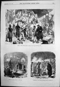 Antique Old Print Versailles Prussian Military Funeral Waggoners Trains 1870