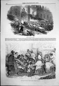 Antique Old Print Berlin Storming Arsenal Revolutionary Meeting Cellar C 1870