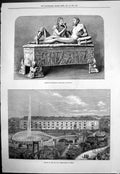 Antique Print Etruscan Sarcophagus Castellani Coll Water-Works Vienna 1873 19th
