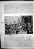Antique Old Print Royal Marriage Berlin Arrival Grand Schloss Potsdam 1881 19th
