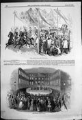 Antique Print Grand Entree Queen Cologne Great Military Concert Bruhl 1845 19th