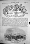 Original Old Antique Print Queen Victoria Visit Germany City Gotha 1845 19th