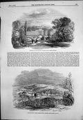 Antique Print Friedenstahl Reinhardtsbrunn Gotha Drawing Prince Albert 1845